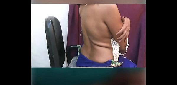 Camgirl saree strip and tease boobs